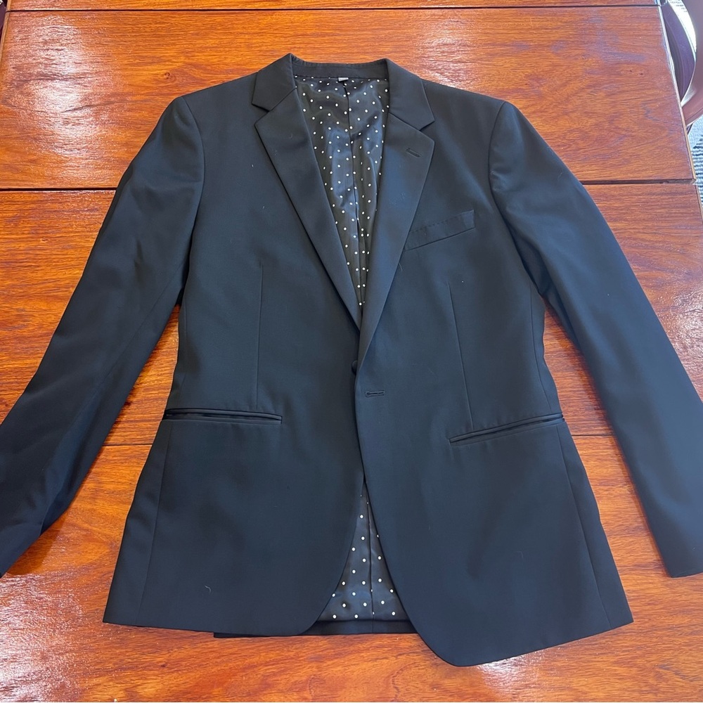 Bonobos Black Men's Sport Coat with Polka Dot Lining